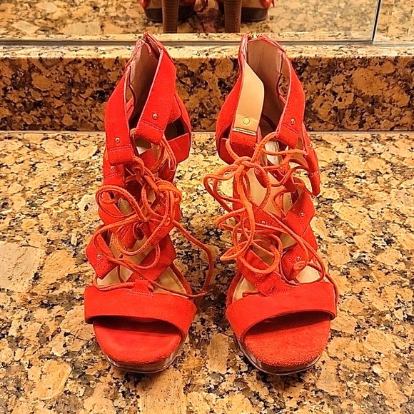 Michael kors orange heels Clearance